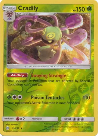 Cosmic Eclipse Cradily #11/236 reverse holo